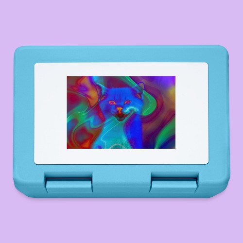 Gattino con effetti neon surreali - Lunch box