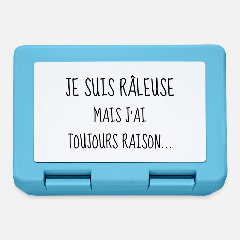 Râleuse - Raleuse - Citation - Humour - Comique - Boîte à goûter - bleu saphir