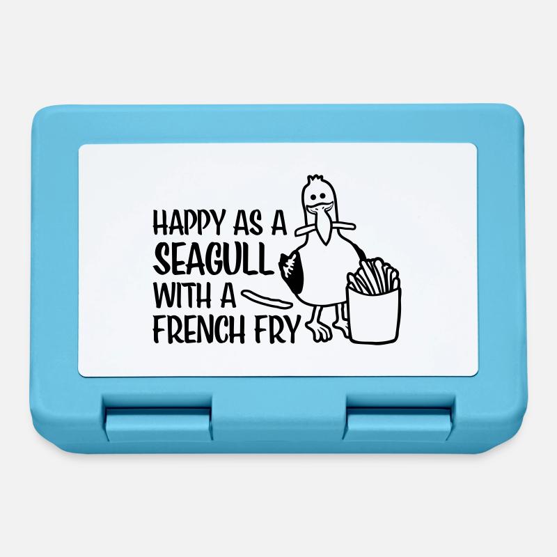Français Fry Happy Seagull - Boîte à goûter - bleu saphir