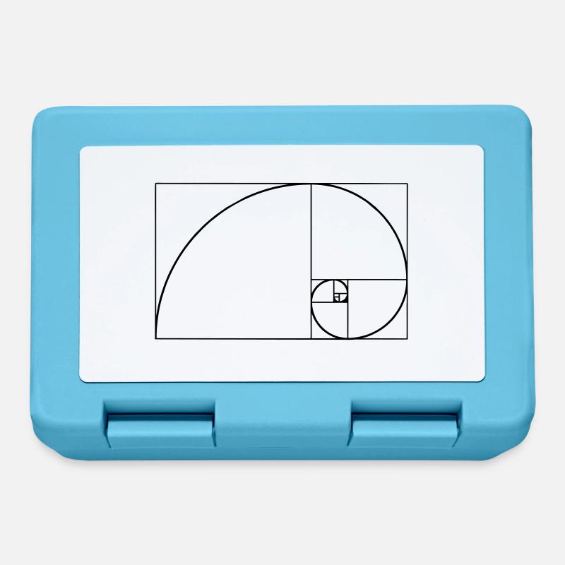 Fibonacci, Phi, Goldene Schnitt, Spirale, Rechteck - Brotdose - Saphirblau