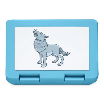 Cartoon wolf - Lunchbox - sapphire blue - Front