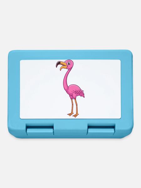 Cartoon Flamingo - Brotdose - Saphirblau