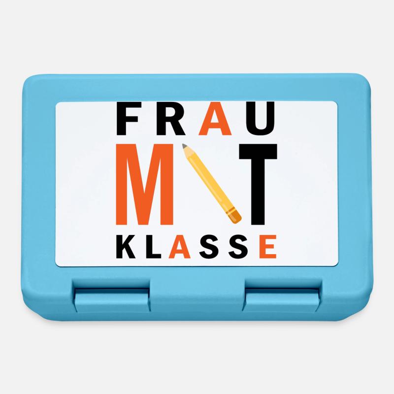 Frau mit Klasse Lehrer Spruch Geschenk - Brotdose - Saphirblau
