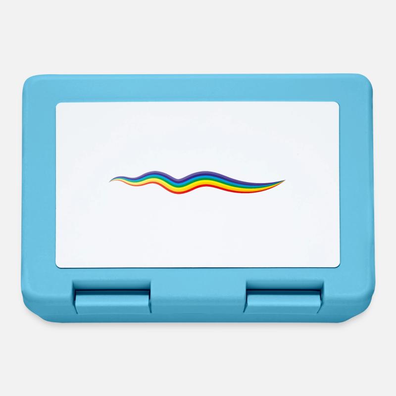 Rainbow line, artwork - Lunchbox - sapphire blue