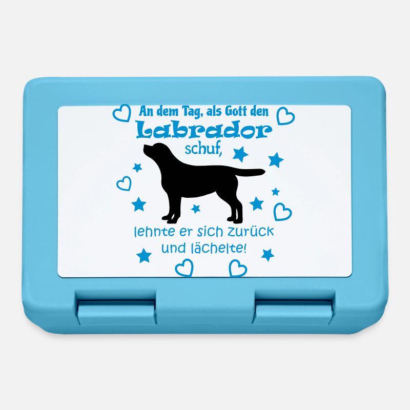 Gott schuf Labrador (braun) - Brotdose - Saphirblau