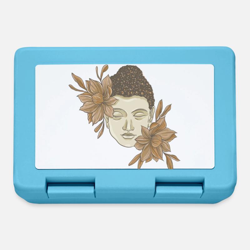 Bouddha avec des fleurs - Boîte à goûter - bleu saphir