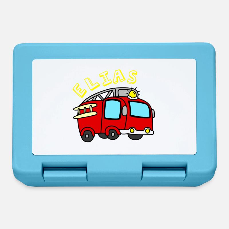 Camion de pompier - Boîte à goûter - bleu saphir