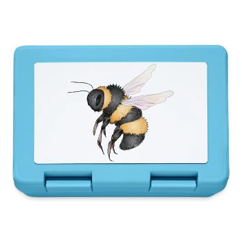 detailed drawing of a flying bumblebee - Lunchbox - sapphire blue - Front