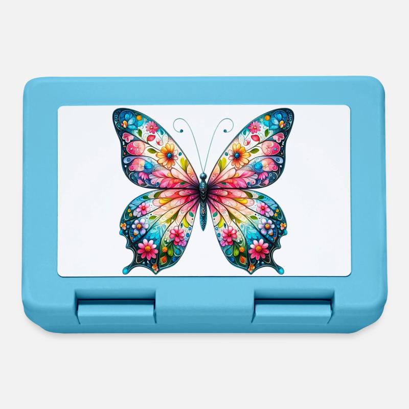 Papillon - Boîte à goûter - bleu saphir
