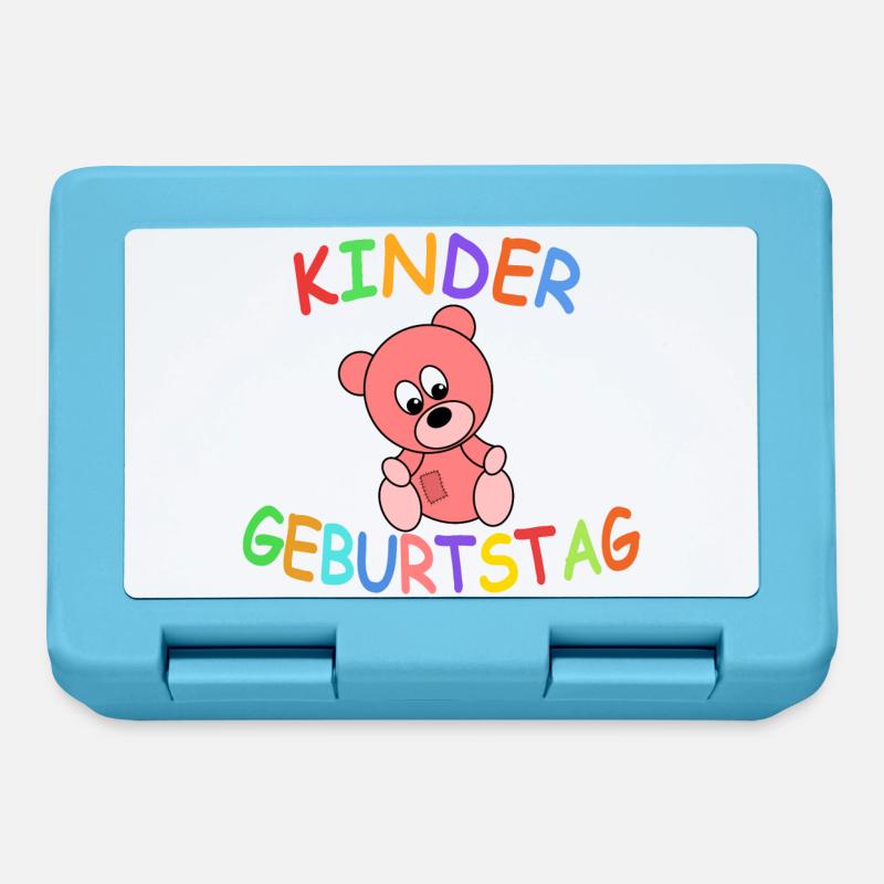Kindergeburtstag mit Teddybär - Brotdose - Saphirblau
