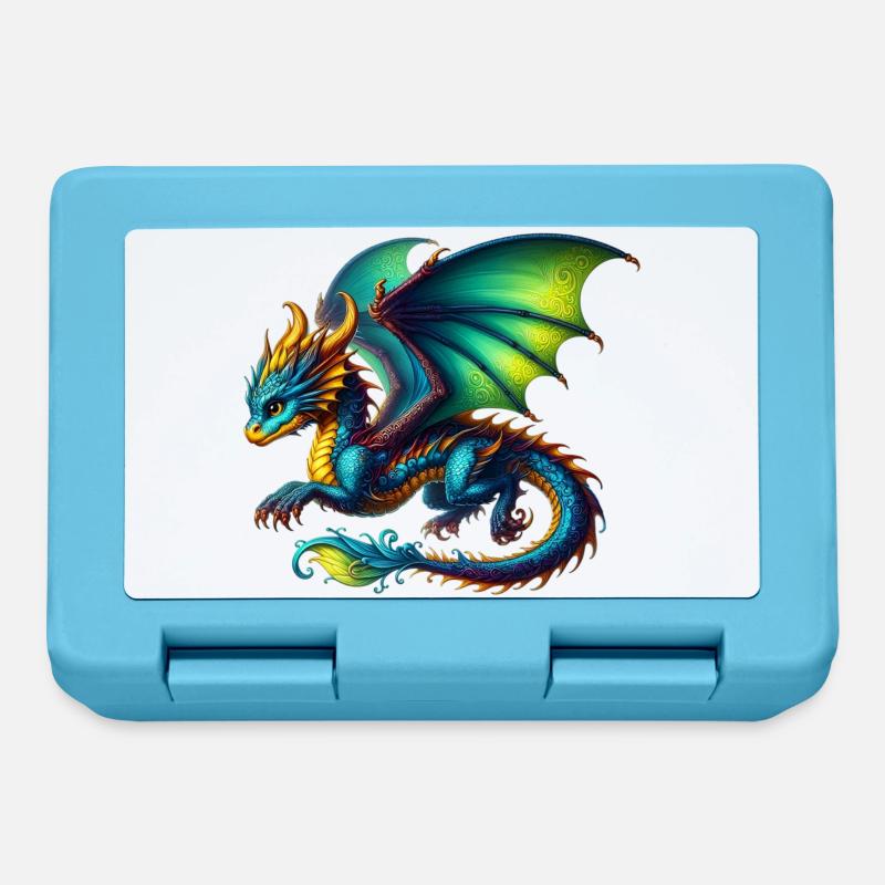 Drache - Brotdose - Saphirblau