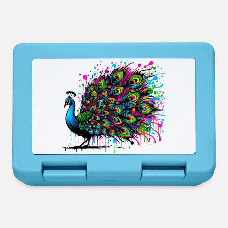 Pfau - Brotdose - Saphirblau