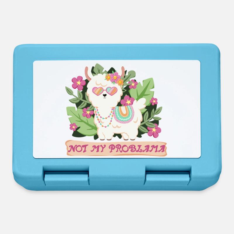 Summer Llama Alpaca - Not my problem - Lunchbox - sapphire blue
