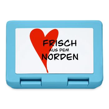Herz Freundschaft frisch aus dem norden - Brotdose - Saphirblau - Vorne
