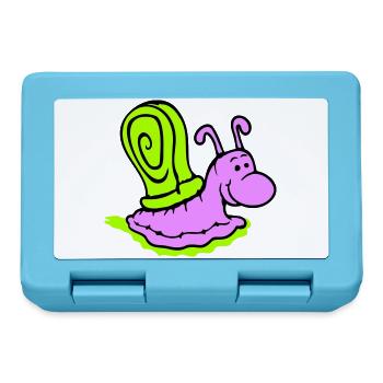 Snail Slime Trail Cute Cute Happy Cool - Lunchbox - sapphire blue - Front