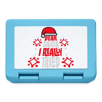 Dear Santa I Really Tried Weihnachten Humor Lustig - Brotdose - Saphirblau - Vorne
