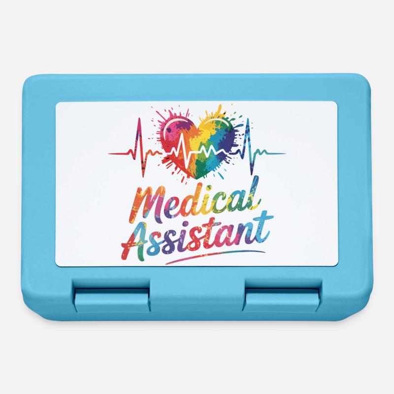 Regenbogen Medizinalassistent Herz - Brotdose - Saphirblau