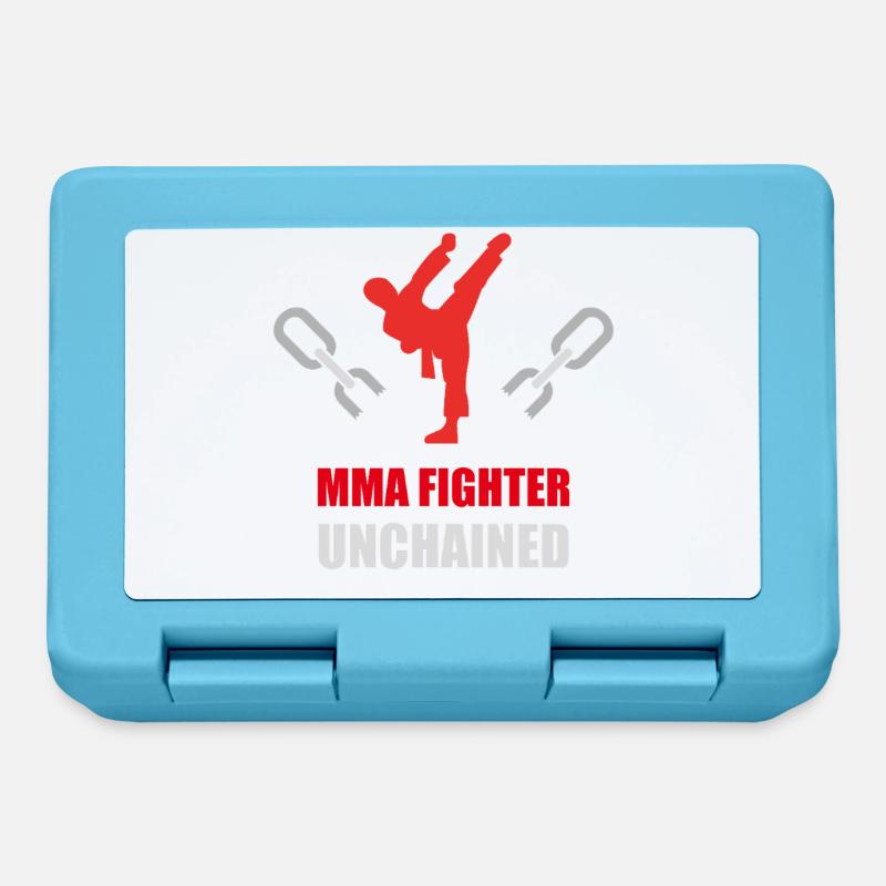 Combat de combattant en cage de MMA - Boîte à goûter - bleu saphir
