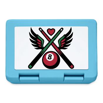 Billard Queue Acht Logo - Brotdose - Saphirblau - Vorne
