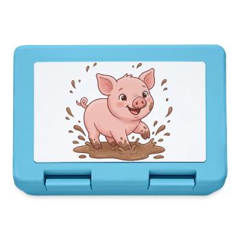 Matschspaß Schweinchen - Brotdose - Saphirblau - Vorne