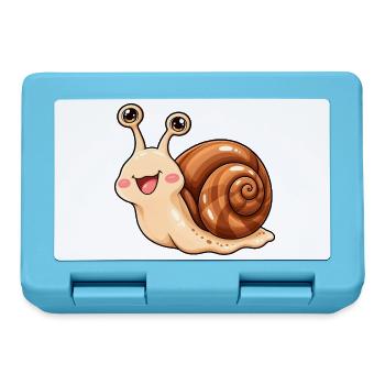 Schnecke Kawaii Style – Süßes Schneckenmotiv - Brotdose - Saphirblau - Vorne