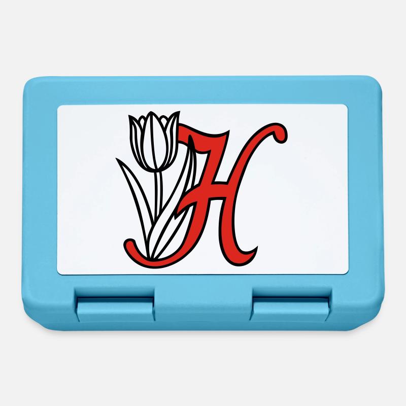 Buchstabe, Initiale, Blume - Brotdose - Saphirblau