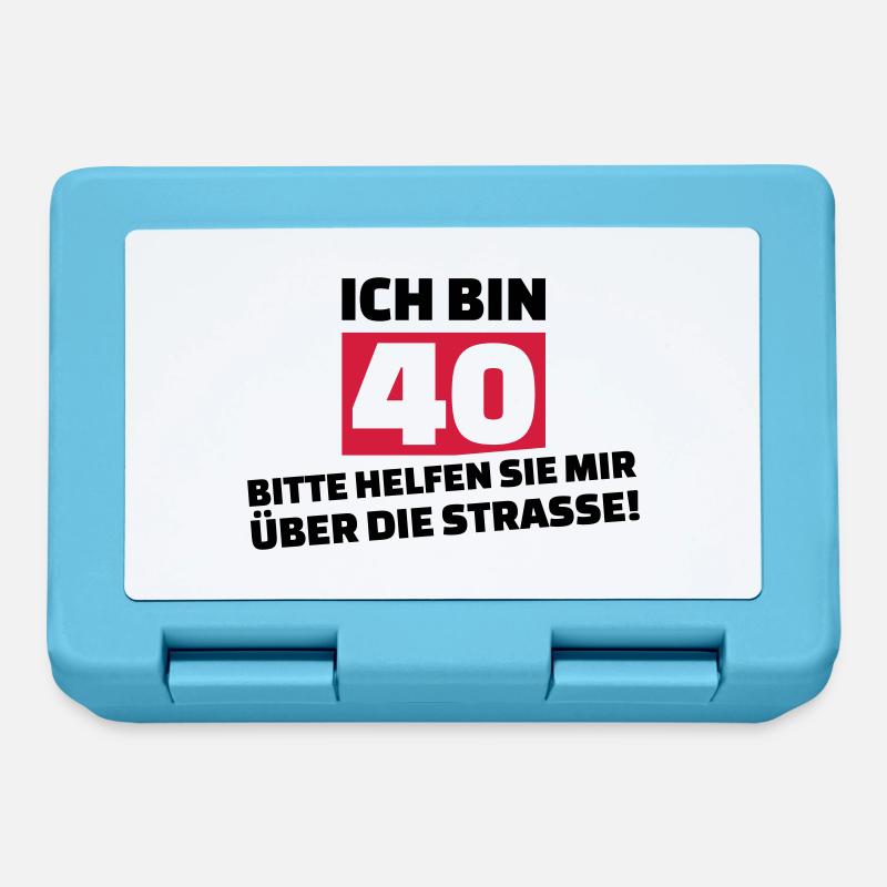 40. Geburtstag - Brotdose - Saphirblau
