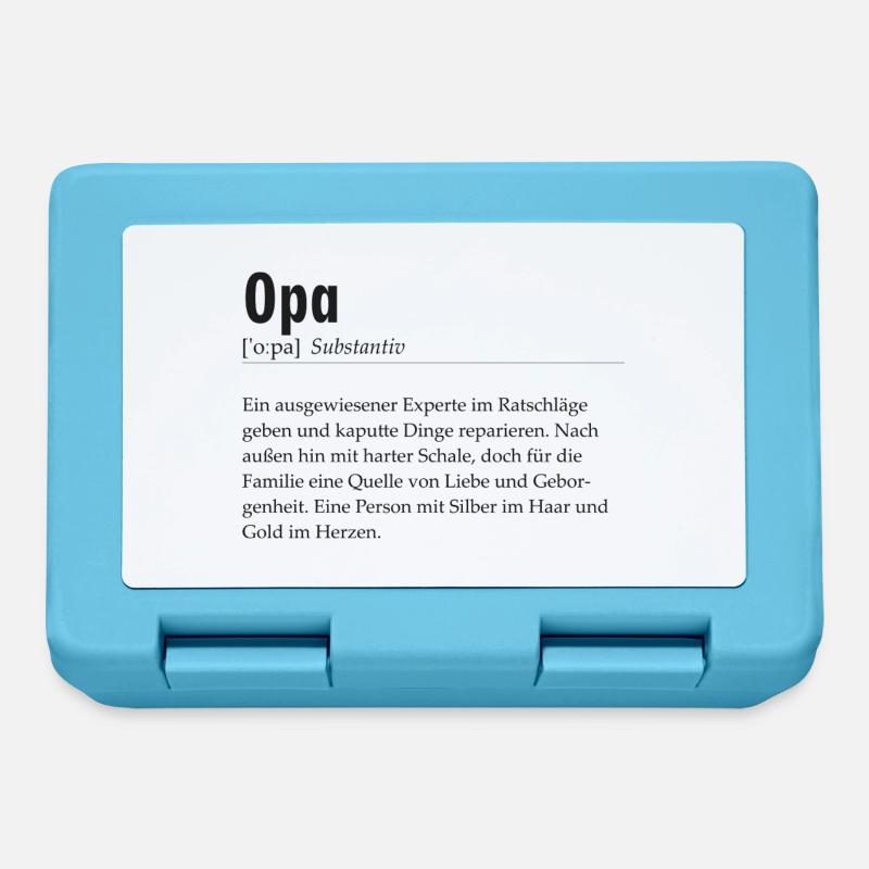 Spruchdesign - Opa - Brotdose - Saphirblau