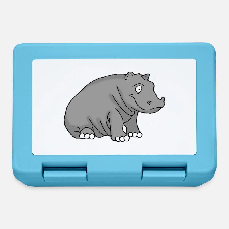 Hippopotame - Boîte à goûter - bleu saphir