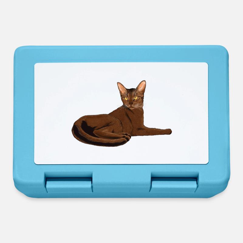 Chat abyssin - Boîte à goûter - bleu saphir