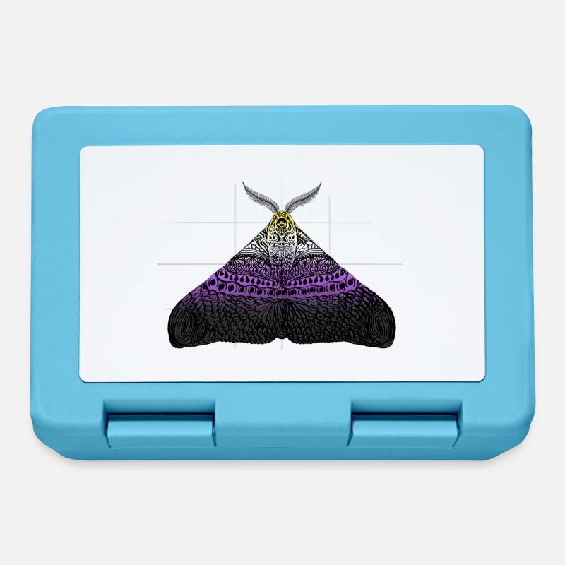 Non Binary Pride Moth Motif A - Lunchbox - sapphire blue