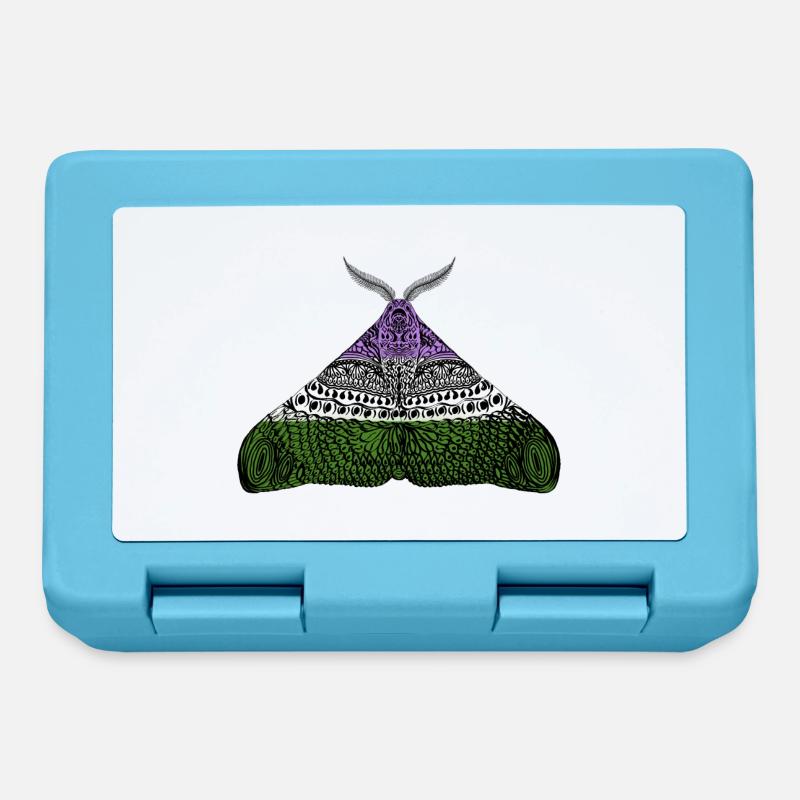 Genderqueer pride moth - Lunchbox - sapphire blue