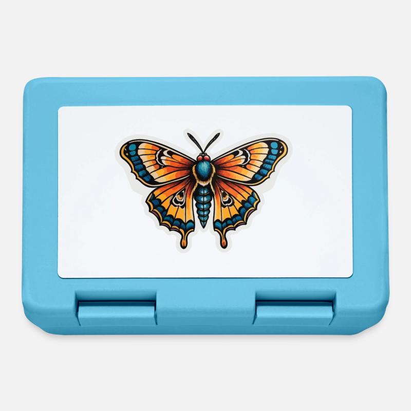Papillon de nuit Néo Traditionnel - Boîte à goûter - bleu saphir