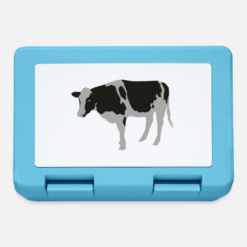 la vache - Boîte à goûter - bleu saphir