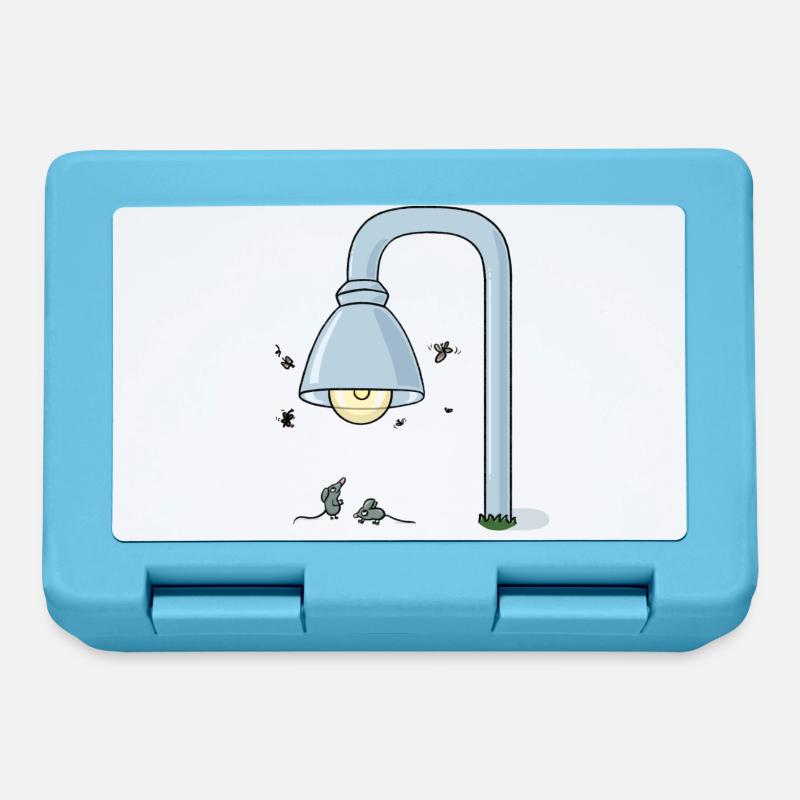 Two little mice meet under a lantern - Lunchbox - sapphire blue