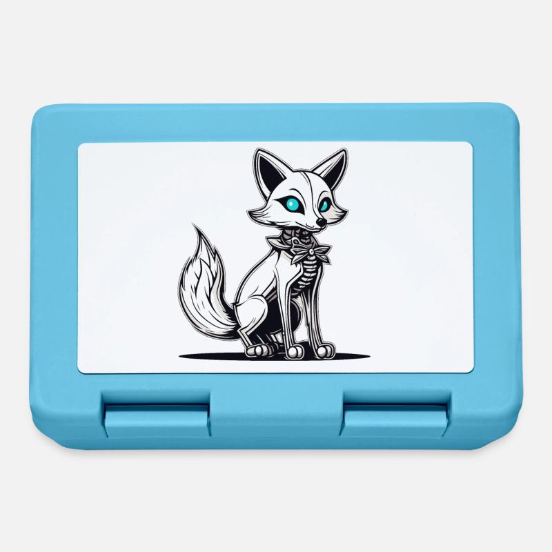 Fuchs Skelett Illustration - Brotdose - Saphirblau