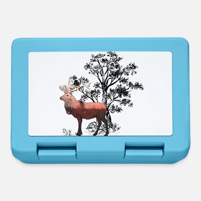 Deer Forest - Lunchbox - sapphire blue