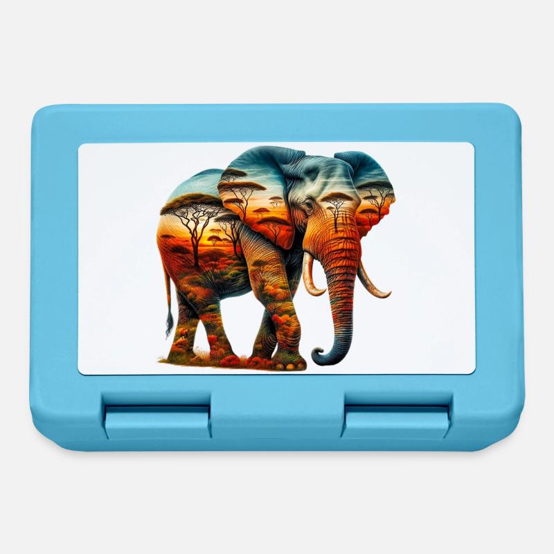 Elefant - Brotdose - Saphirblau
