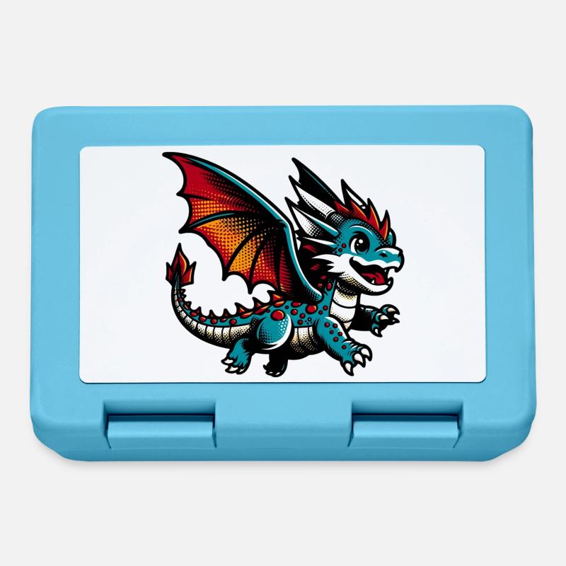 Drache - Brotdose - Saphirblau