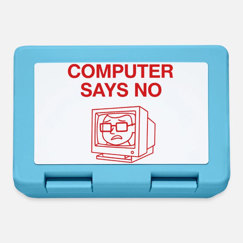 Retro Computer Says No Design - Lunchbox - sapphire blue