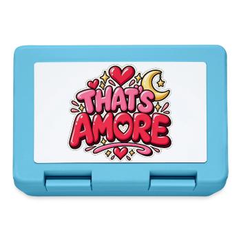 Das ist Amore Herz & Mond Themen-T-Shirt - Brotdose - Saphirblau - Vorne