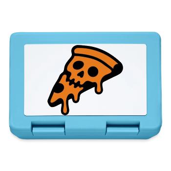 Pizza Totenkopf Halloween Grafik - Brotdose - Saphirblau - Vorne