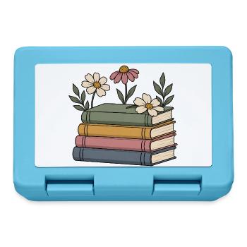 Bücher und Wildblumen - Brotdose - Saphirblau - Vorne