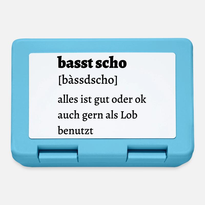 Basst scho - bayrischer Spruch - Brotdose - Saphirblau
