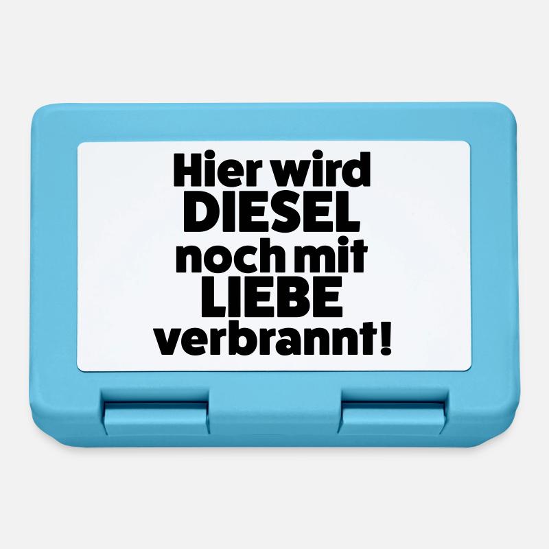 Hier wird Diesel noch mit Liebe verbrannt - Brotdose - Saphirblau