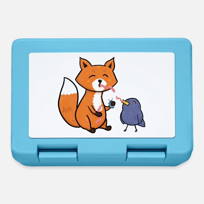 Fuchs und Amsel beste Freunde - Brotdose - Saphirblau