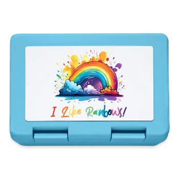 Ich mag Regenbögen - Brotdose - Saphirblau - Vorne