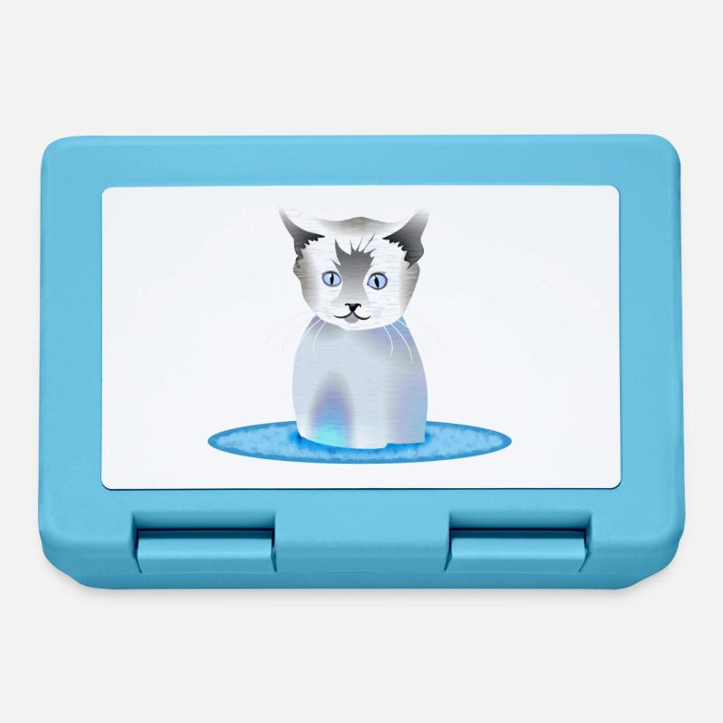 Chat - Boîte à goûter - bleu saphir