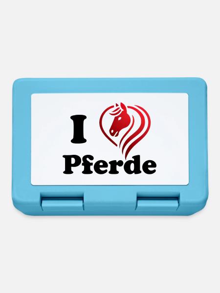 I Love Pferde – Perfektes Shirt für die Reiterin - Brotdose - Saphirblau