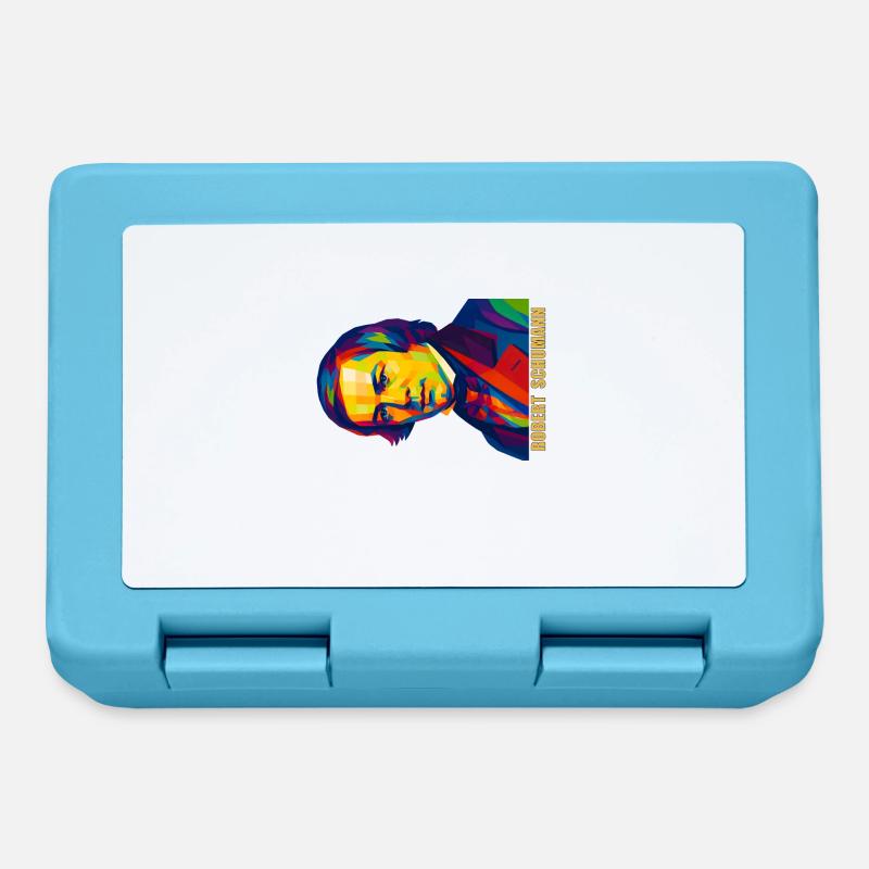 WPAP Polygon Portrait Robert Schumann Composer - Lunchbox - sapphire blue